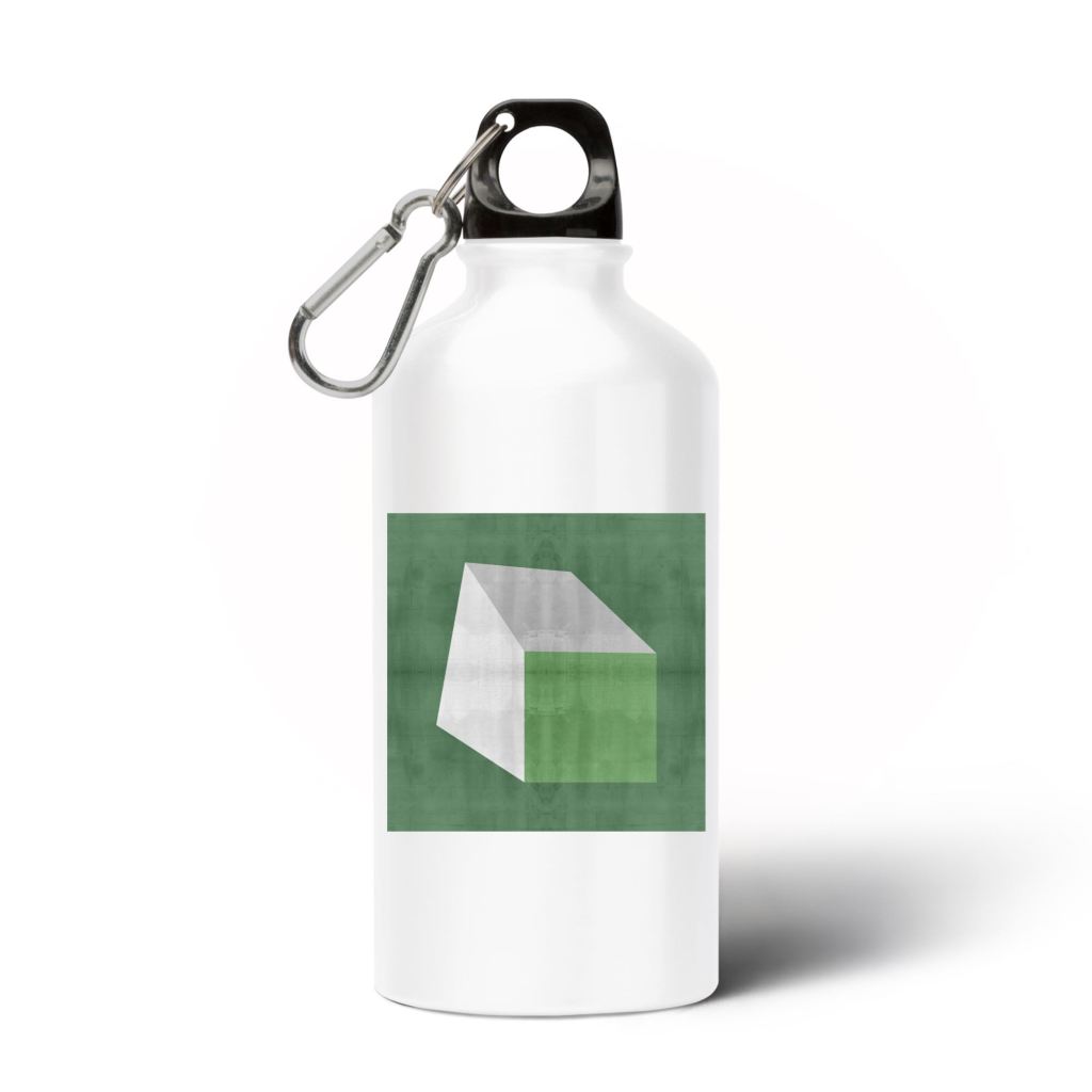 Green Cube No.1 Aluminum Water Bottle
