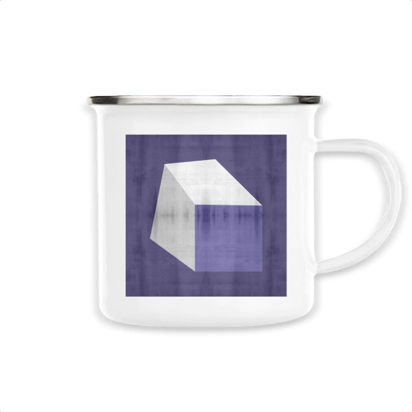 Purple Cube No.1 Enamel Vintage Mug