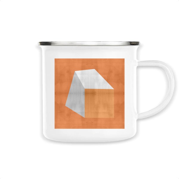 Orange Cube No.1 Enamel Vintage Mug