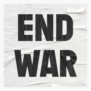 END WAR - Graffiti Sticker with Black Lettering on White Poster Paper