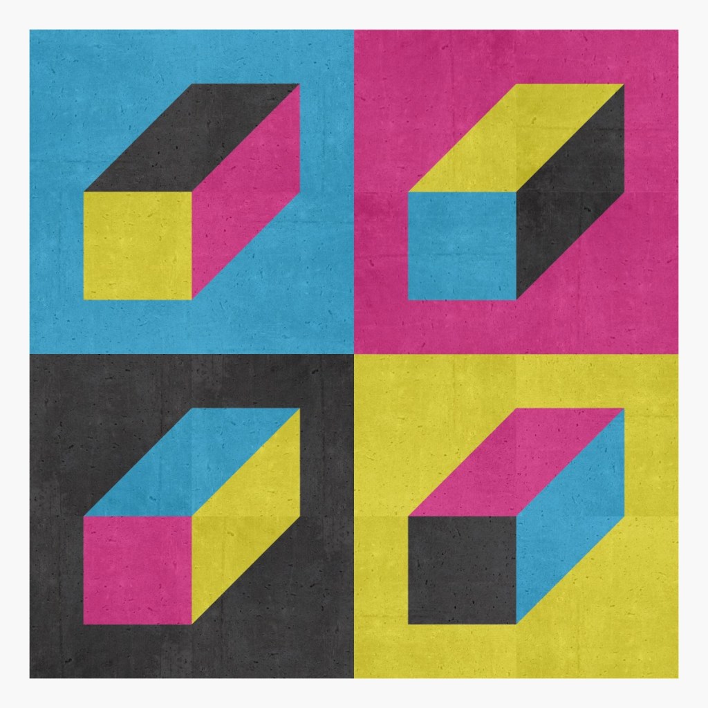Mix It Up! CMYK Colored Bauhaus Minimalism Inspired Collage